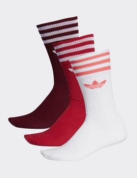 Calcetines Adidas SOLID CREW SOCK - BURGUNDY SCARLET