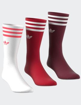 Calcetines Adidas SOLID CREW SOCK - BURGUNDY SCARLET