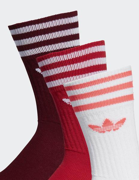 CALCETINES ADIDAS SOLID CREW Blanco - rojo