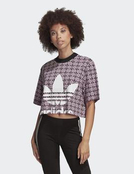 Camiseta Adidas AOP - Rosa/Negro