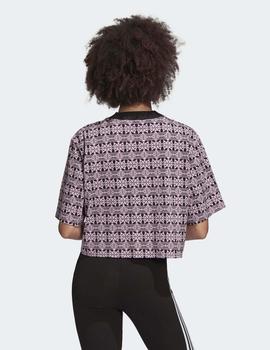 Camiseta Adidas AOP - Rosa/Negro