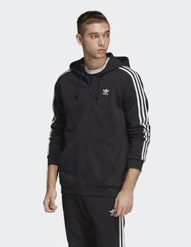 Sudadera Capucha Adidas  3-STRIPES FZ - Negro