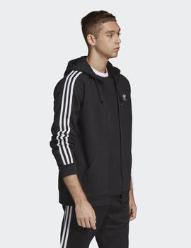 Sudadera Capucha Adidas  3-STRIPES FZ - Negro