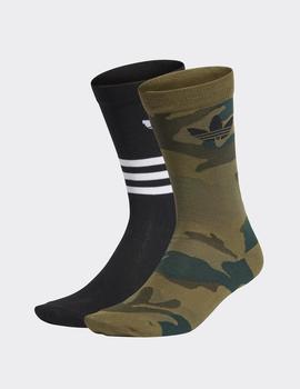 Calcetines Adidas CAMO CREW (Pack 2) - Negro/Camo