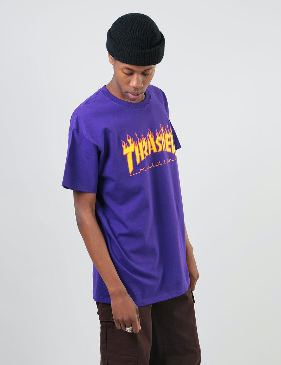 Camiseta Thrasher  FLAME LOGO - Purple