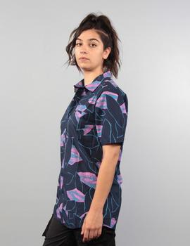 CAMISA VOLCOM SECRET LEAF SS SHIRT BLB BLUE BLACK