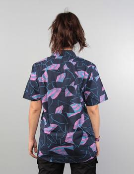 CAMISA VOLCOM SECRET LEAF SS SHIRT BLB BLUE BLACK