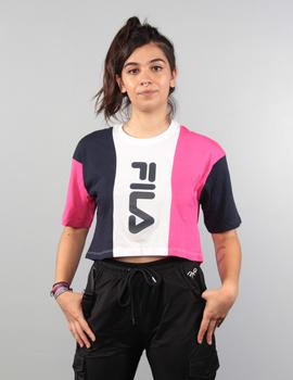 Camiseta Fila WOMEN BAI - pink yarrow/black iris/bright