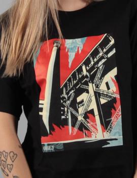 Camiseta Obey  FOSSIL FACTORY - Negro