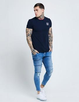 Pantalón Siksilk DISTRESSED SKINNY - Mid wash denim