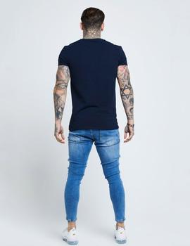 Pantalón Siksilk DISTRESSED SKINNY - Mid wash denim