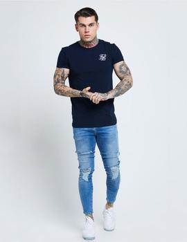 Pantalón Siksilk DISTRESSED SKINNY - Mid wash denim