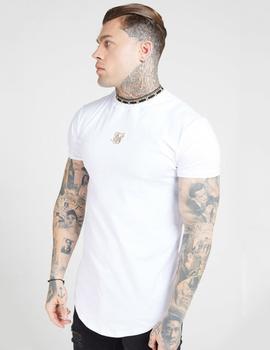 Camiseta Siksilk TAPE COLLAR GYM TEE - White Gold