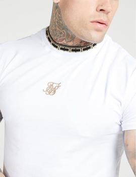 Camiseta Siksilk TAPE COLLAR GYM TEE - White Gold