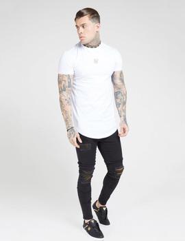 Camiseta Siksilk TAPE COLLAR GYM TEE - White Gold