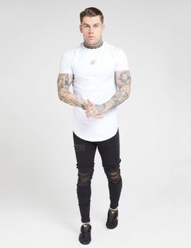 Camiseta Siksilk TAPE COLLAR GYM TEE - White Gold