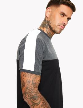 Camiseta PANEL BLOCK - Negro/Gris/Blanco