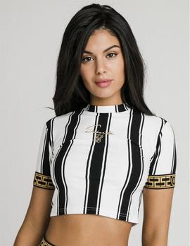 Camiseta Siksilk ATHENA STRIPE BOX - Black White