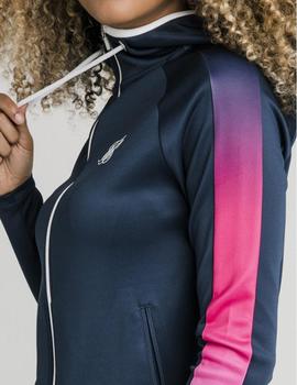 Sudadera Siksilk ATHLETE FADE STRIPE ZIP - Navy