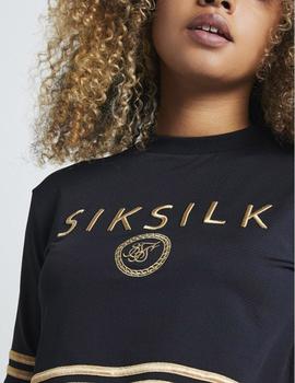 Camiseta Siksilk  MESH CROP - Black