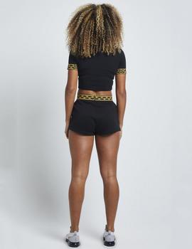 Camiseta Siksilk TAPE CUFF CROP - Black