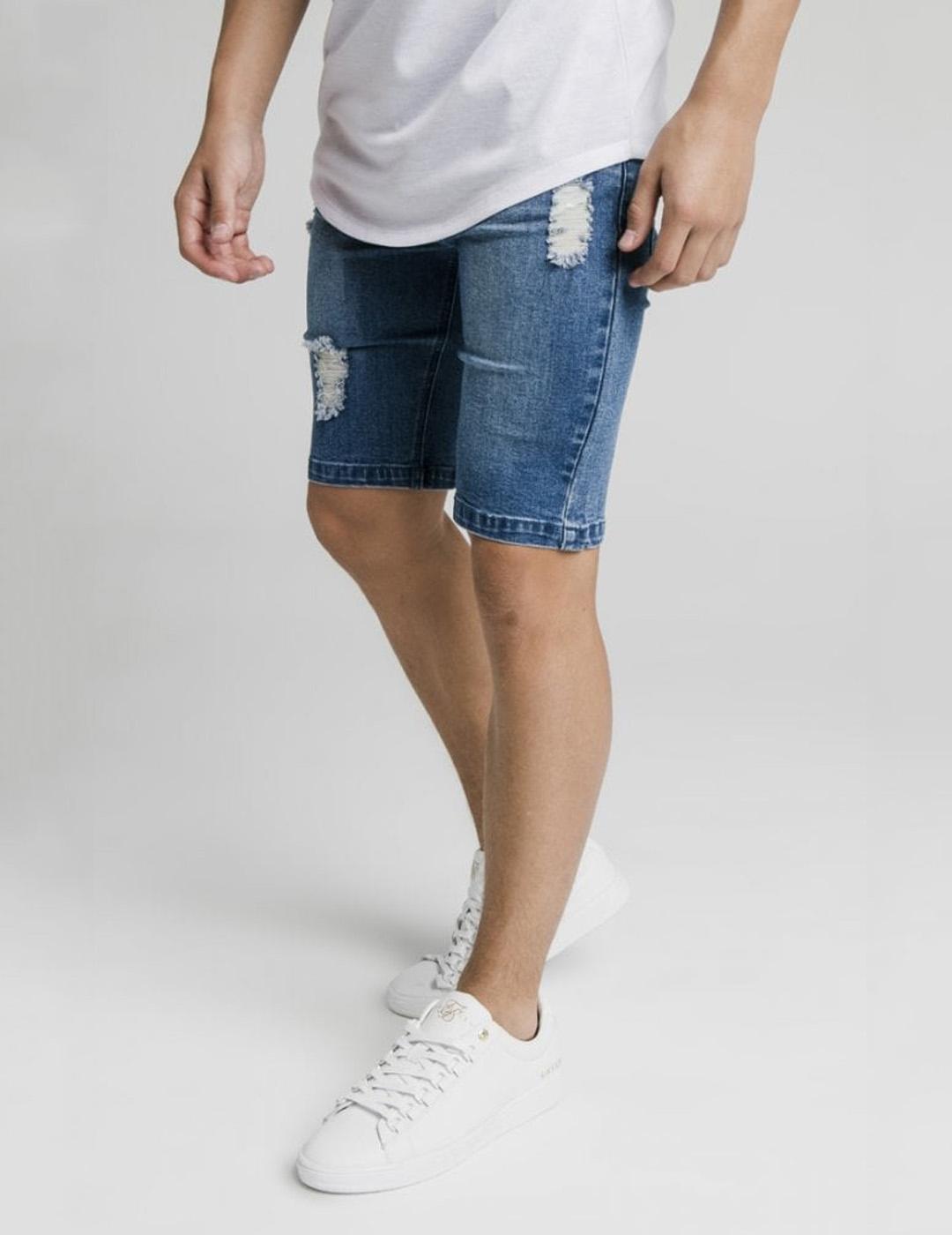 Bermuda DISTRESSED DENIM - Midstone