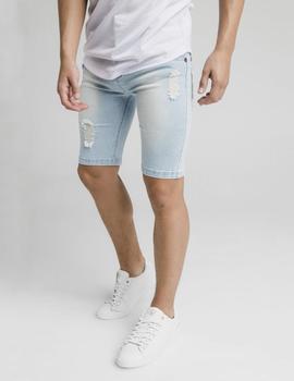Bermuda DISTRESSED DENIM - Light Blue
