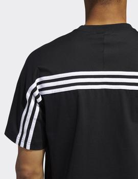 Camiseta Adidas 3STRIPE SS - Black/White