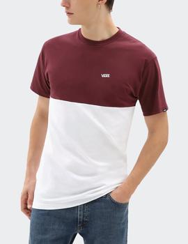 Camiseta Vans COLORBLOCK - Granate / Blanco