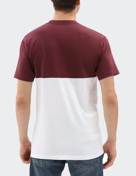 Camiseta Vans COLORBLOCK - Granate / Blanco