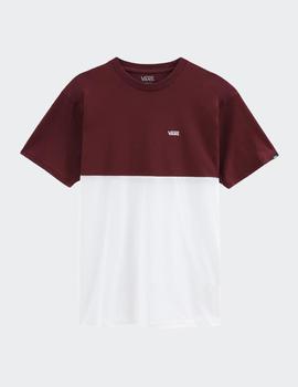 Camiseta Vans COLORBLOCK - Granate / Blanco