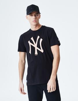 Camiseta LOGO NY YANKEES - Negro bsk