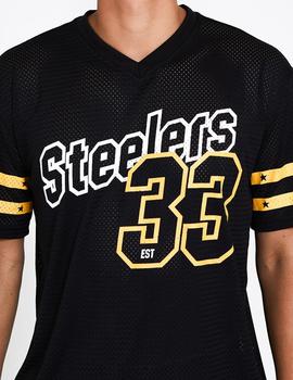 Camiseta STRIPE OVERSIZE STEELERS - Negro