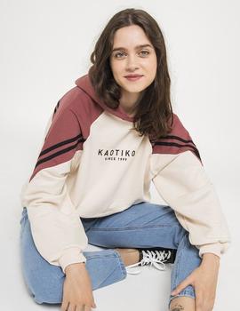 Sudadera Capucha Kaotiko KAILY - Granate Hueso