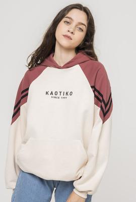 Sudadera Capucha Kaotiko KAILY - Granate Hueso