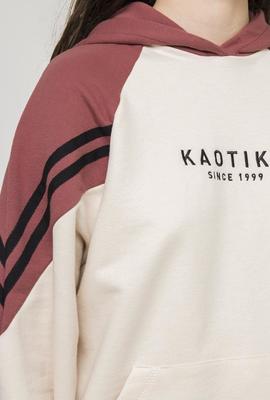 Sudadera Capucha Kaotiko KAILY - Granate Hueso