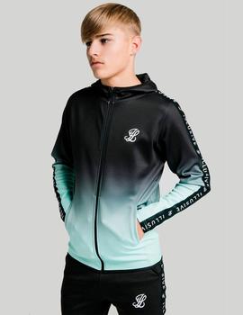 Sudadera ILLUSIVE LONDON FADE SCOPE ZIP - Black/Mint