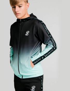 Sudadera ILLUSIVE LONDON FADE SCOPE ZIP - Black/Mint