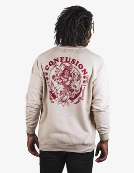 SUDADERA CONFUSION CREW SHIVA - BEIGE