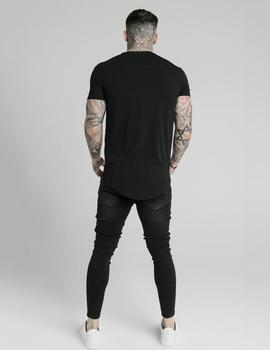 Camiseta SikSilk CURVED HEM COLOURS - Black/Multi