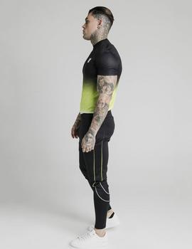 Camiseta SikSilk TRI FADE TAPE - Black/Fluro/white