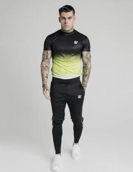 Camiseta SikSilk TRI FADE TAPE - Black/Fluro/white