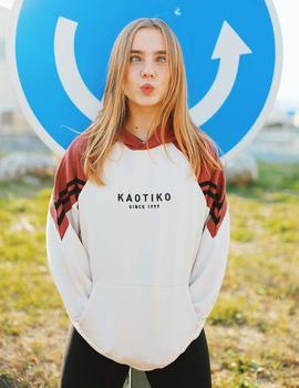 Sudadera Capucha Kaotiko KAILY - Granate Hueso