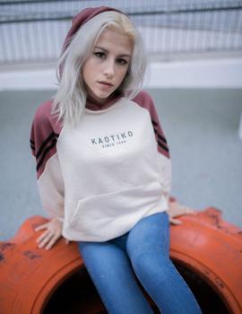 Sudadera Capucha Kaotiko KAILY - Granate Hueso
