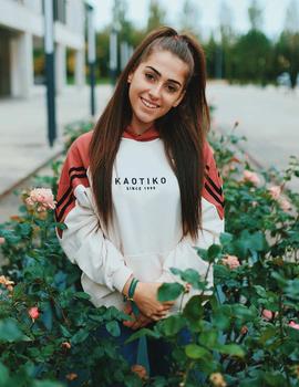 Sudadera Capucha Kaotiko KAILY - Granate Hueso