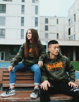 Sudadera capucha Thrasher FLAME LOGO - Camo