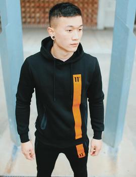 Sudadera Capucha Eleven TOPAZ - Black / Orange