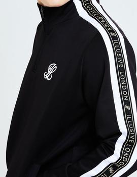Sudadera illusive London DIVERGE 1/4 ZIP - Black-White