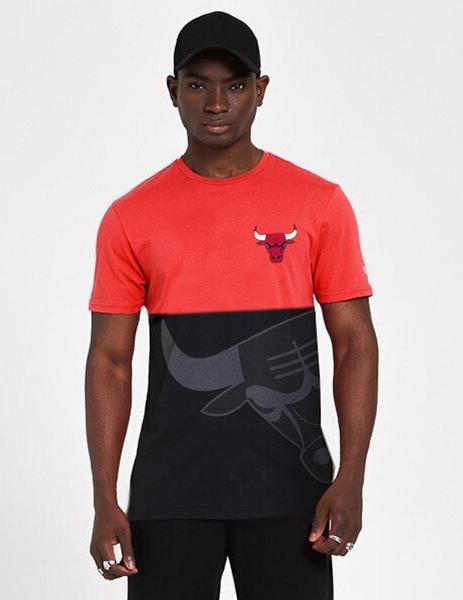 Camiseta bulls mitad top negra mitad roja