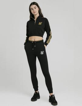 Sudadera Cartel 1/4 Zip crop - Black